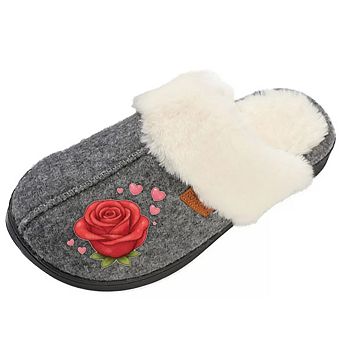 Roxoni Women’s Valentine Heart Memory Foam Slippers