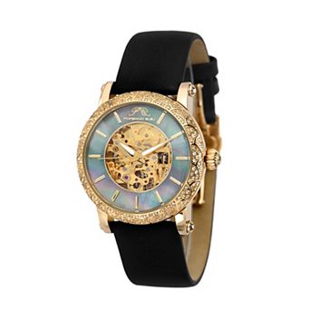 Porsamo Bleu Women's Automatic Gold Tone & Black Topaz Watch
