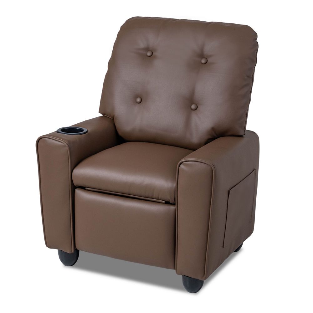 Costway Push Back Kids Recliner Chair for Ages 3+, PU Leather