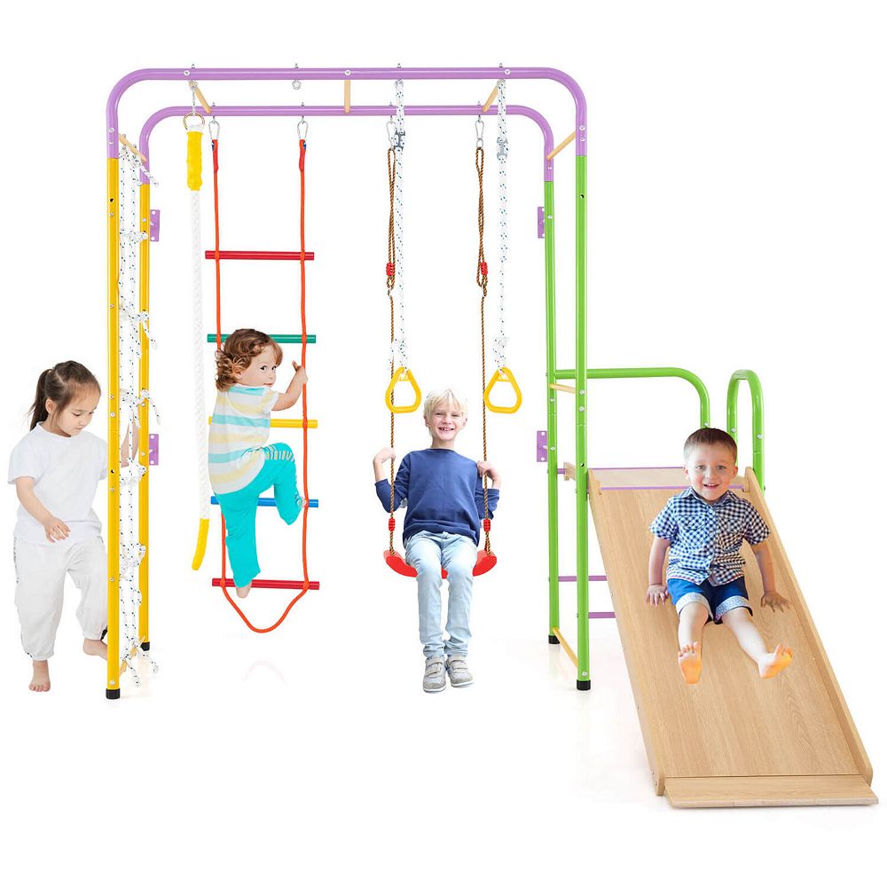 Costway Metal Indoor Jungle Gym 8-in-1 Climbing Playset with