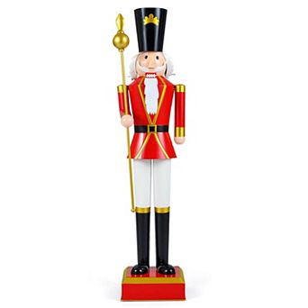Costway 4’ Christmas Nutcracker with High Hat & Beautiful Scepter, Uniform & Boots for Yard