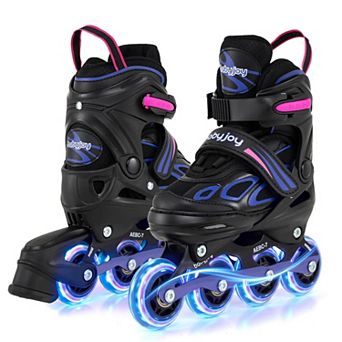 Costway Kids’ Inline Skates for Boys Girls Ages 5-7, 4 Sizes Adjustable Blade Roller