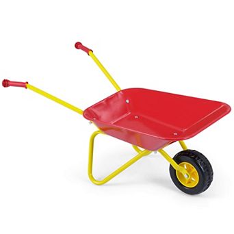 Costway Kids Wheelbarrow, Children’s Garden Cart with All-Terrain Wheels Indoor Outdoor