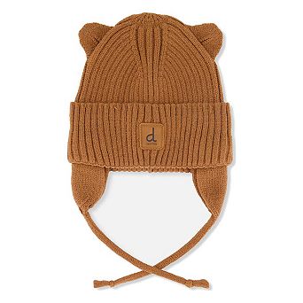 Baby Knit Hat With Strings Brown Sugar