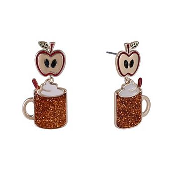 Hallmark Apple Cider Mug Earrings