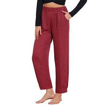 Womens Pajama Pants with Pockets Long Pajama Buttons Lightweight