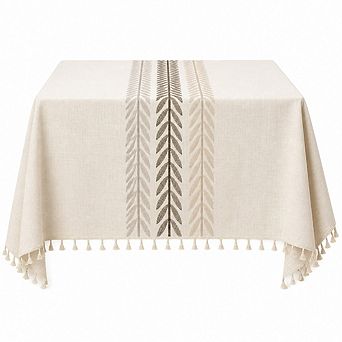 Waterproof Linen Cotton Tablecloth 55 x 70 Inch