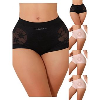 5 Packs Tummy Control Shapewear Panties for Women High Waist Lace Brief Bodyshaper