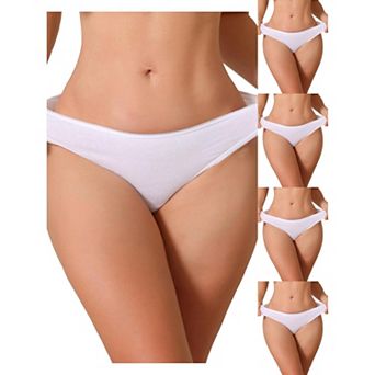 5 Packs Women's Low Waist Tangas Lace Floral Mesh See Through Thongs T-Back Breathable Underwear