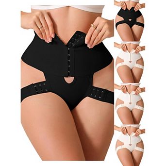 5 Packs Women's Shapewear Thongs HollowOut Adjustable Hip Lift Straps BodyShaper HighWaist Underwear