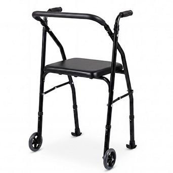 Costway Folding Walker for Seniors, Lightweight Aluminum Mobility Walker with 2 Wheels