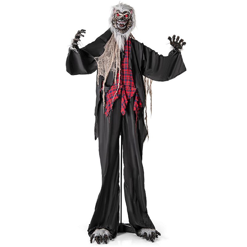 Costway 8.2 Ft Halloween Animatronics Sound-activated Werewolf with ...