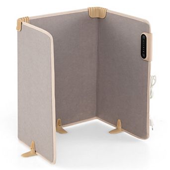 Costway 3-Fold Under Desk Space Heater with 3-Level Thermostat & 4H Timer for Home, Office