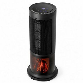 Costway 17-Inch Tower Space Heater for Indoor Use 1500W PTC Fireplace Heater 12H Timer