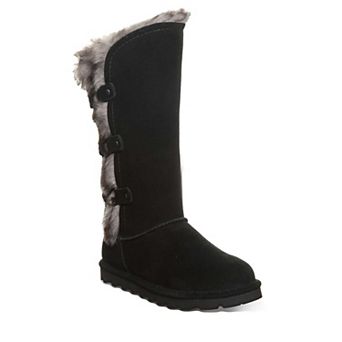 Bearpaw Emery Women's Tall Suede Boots With Faux Fur Accents
