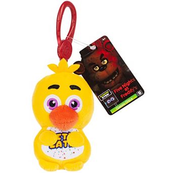 Five Nights At Freddy's Classic Chica 4-Inch Plush Clip Soft Keychain With Glow Eyes