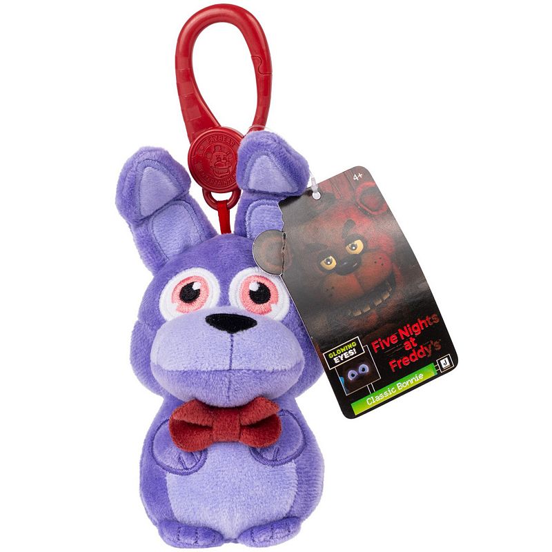 Jazwares Five Nights At Freddy's Classic Bonnie 4-Inch Plush Clip Soft Keychain With Glow Eyes, Multi