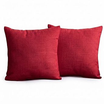 Rustic Linen Christmas Throw Pillow Covers, Decorative Set of 2