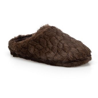 Women's isotoner Cozy Textured Faux Fur Slip-On Clog Slippers