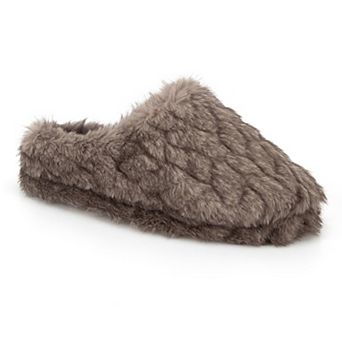 Women's isotoner Cozy Textured Faux Fur Slip-On Clog Slippers