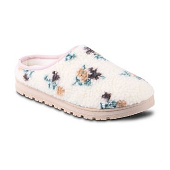 Women's isotoner Sherpa Fleece Slip-On Floral Clog Slippers