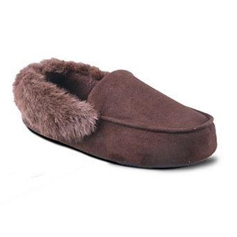Women's isotoner Loafer Slippers Faux Fur Trim & Arch Support