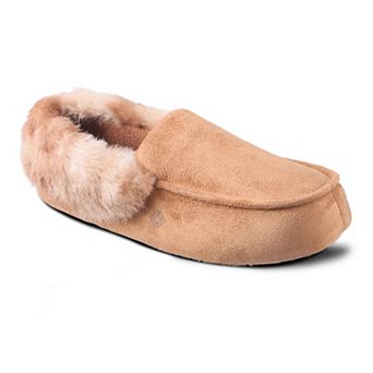 Women's isotoner Loafer Slippers Faux Fur Trim & Arch Support