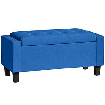 HOMCOM Storage Ottoman with Tufted Armrests, 36.6inch