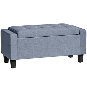 HOMCOM Storage Ottoman with Tufted Armrests, 36.6inch
