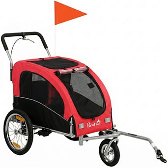 Aosom 2 in 1 Pet Stroller Dog Bike Trailer for Medium Dogs