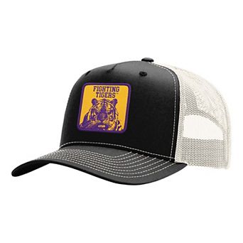 Unisex Uscape Apparel Black LSU Tigers Wild Side Patch Trucker Adjustable Hat