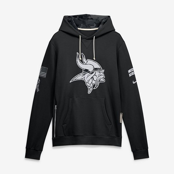 Men's Nike Black Minnesota Vikings 2026 Salute to Service Sideline Dri-FIT Pullover Hoodie