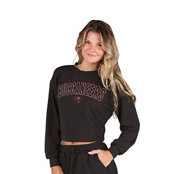 Women's Concepts Sport Black Tampa Bay Buccaneers Kingston Long Sleeve Lounge Cropped Top