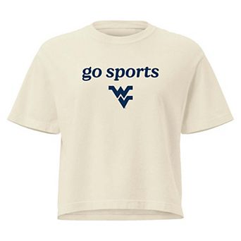 Women's Comfort Colors Cream West Virginia Mountaineers Go Sports Cropped T-Shirt