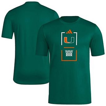 Men's adidas Green Miami Hurricanes On-Court Pregame T-Shirt