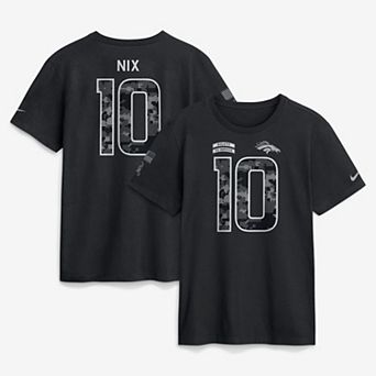 Men's Nike Bo Nix Black Denver Broncos 2026 Salute to Service Name & Number T-Shirt