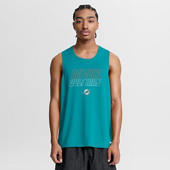 Men's Nike Aqua Miami Dolphins Kickoff Miler Dri-FIT Tank Top