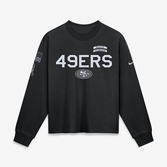 Women's Nike Black San Francisco 49ers 2026 Salute to Service Sideline Long Sleeve T-Shirt