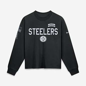 Women's Nike Black Pittsburgh Steelers 2026 Salute to Service Sideline Long Sleeve T-Shirt