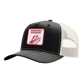 Unisex Uscape Apparel Black Nebraska Huskers Wild Side Patch Trucker Adjustable Hat