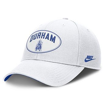 Unisex Nike Off White Duke Blue Devils Legacy Letter & Location Rise Adjustable Hat