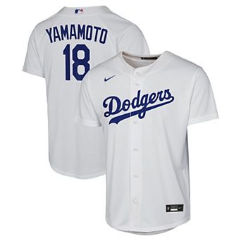 Youth Nike Yoshinobu Yamamoto White Los Angeles Dodgers Home Replica Jersey