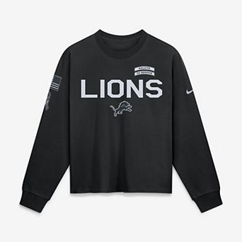 Women's Nike Black Detroit Lions 2026 Salute to Service Sideline Long Sleeve T-Shirt