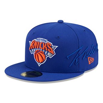 Men's New Era Blue New York Knicks Side Script 59FIFTY Fitted Hat