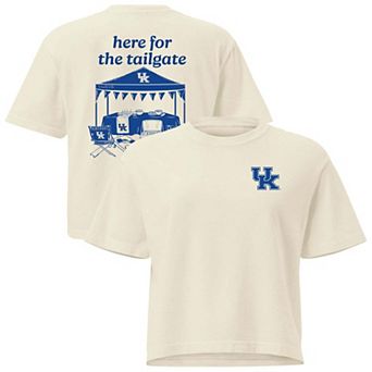 Women's Comfort Colors Cream Kentucky Wildcats Here For The Tailgate Cropped T-Shirt