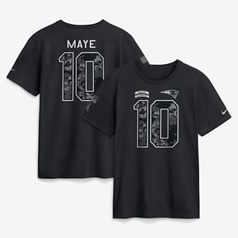Men's Nike Drake Maye Black New England Patriots 2026 Salute to Service Name & Number T-Shirt