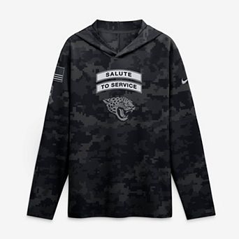 Men's Nike Black Jacksonville Jaguars 2026 Salute to Service Sideline Lightweight Hooded Dri-FIT Long Sleeve Top