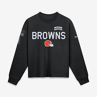 Women's Nike Black Cleveland Browns 2026 Salute to Service Sideline Long Sleeve T-Shirt