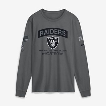 Men's Nike Gray Las Vegas Raiders 2026 Salute to Service Long Sleeve T-Shirt