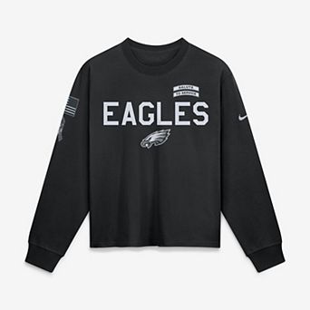 Women's Nike Black Philadelphia Eagles 2026 Salute to Service Sideline Long Sleeve T-Shirt